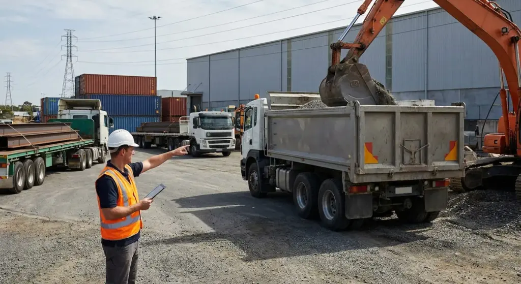 Camion Transport Vidal pour transport de matériaux à Surgères